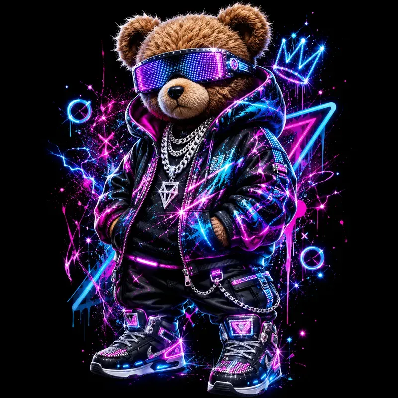 Luxury Streetwear Teddy Bear Rhinestones