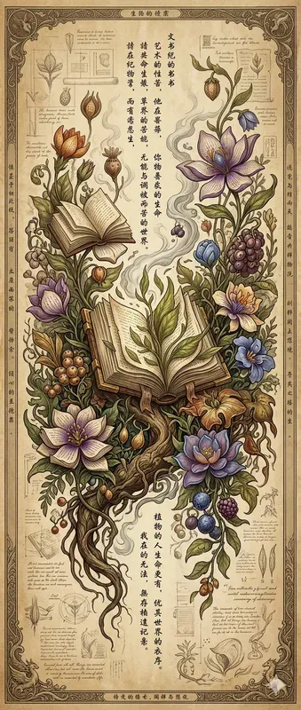 Dynamic Botanical Fantasy Scrolls