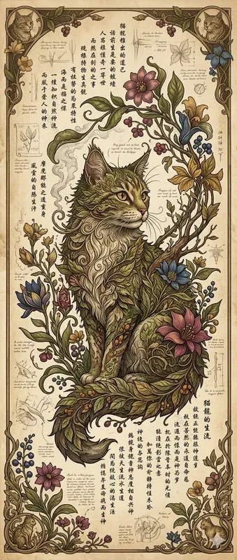Dynamic Botanical Fantasy Scrolls