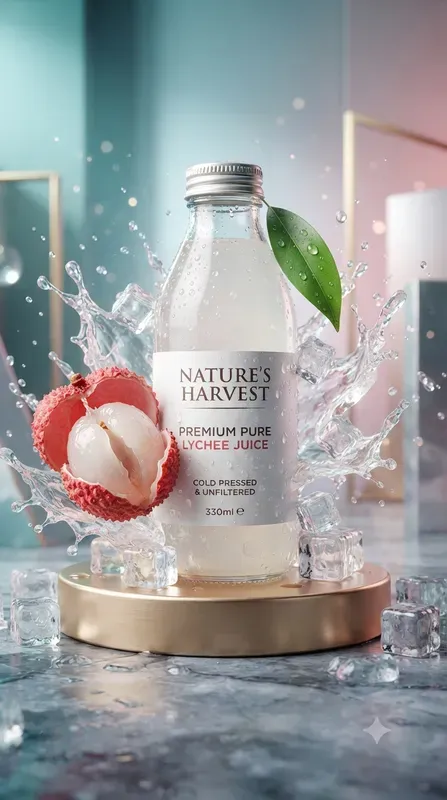 Premium 3D Fresh Fruit Juice Bottles