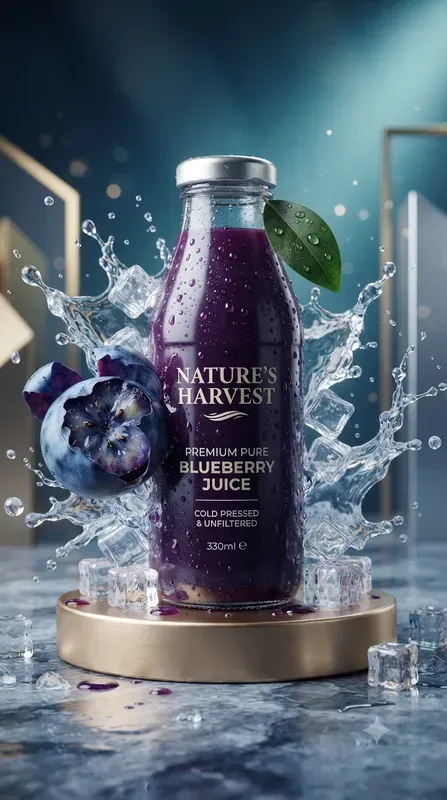Premium 3D Fresh Fruit Juice Bottles