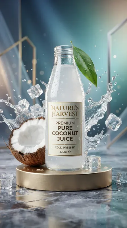 Premium 3D Fresh Fruit Juice Bottles