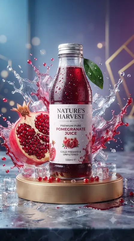 Premium 3D Fresh Fruit Juice Bottles