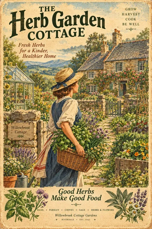 Cottagecore Botanical Kitchen Posters