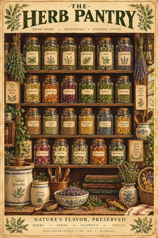 Cottagecore Botanical Kitchen Posters