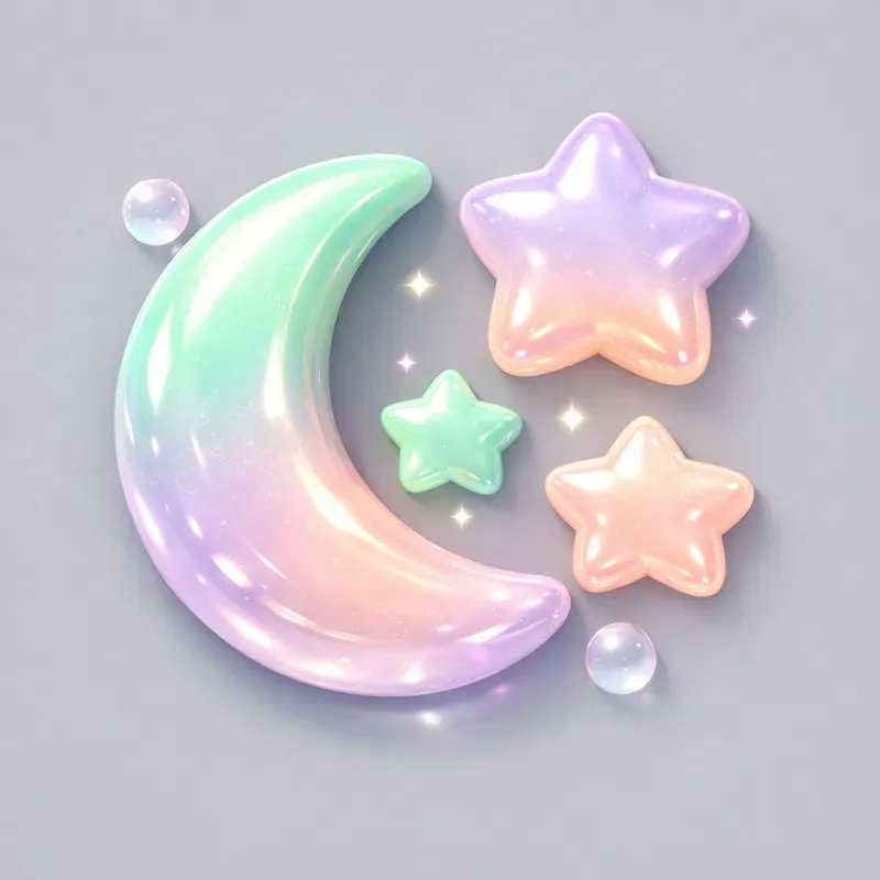 Pastel 3D Puffy Magic Icons