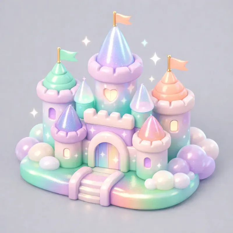 Pastel 3D Puffy Magic Icons