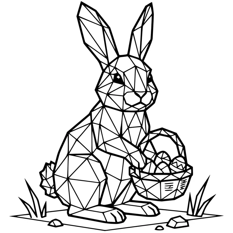 Lowpoly Easter Art KDP Coloring Books
