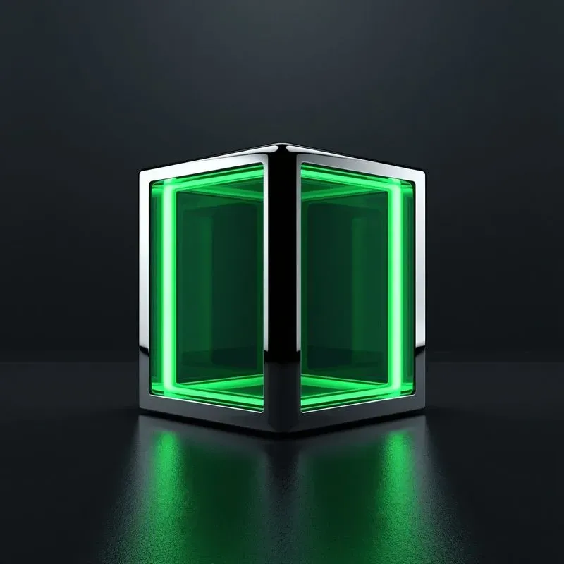 Modern 3D Chrome Emerald Glass Logos