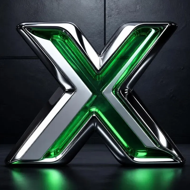 Modern 3D Chrome Emerald Glass Logos