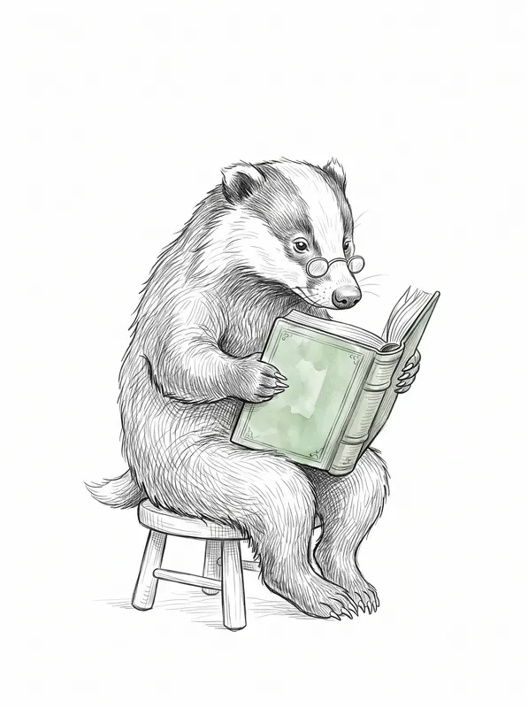 Vintage Ink Sketch Spot Color Animals