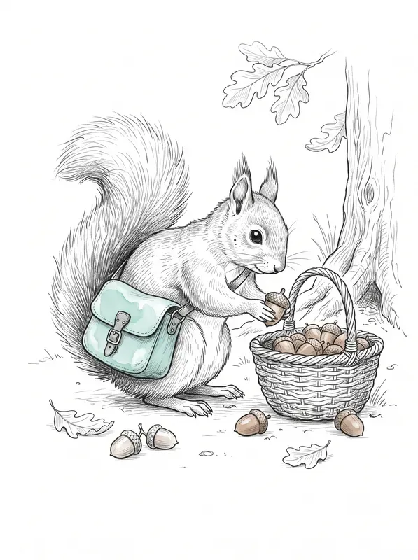 Vintage Ink Sketch Spot Color Animals