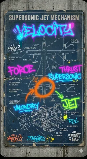 Blueprint Graffiti Mechanical Engineers