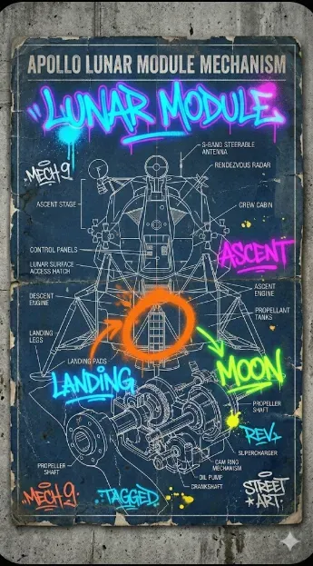 Blueprint Graffiti Mechanical Engineers