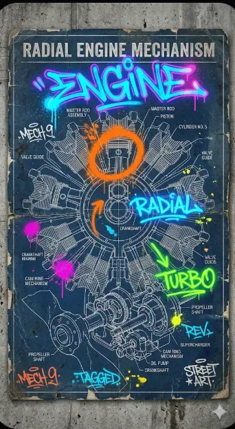 Blueprint Graffiti Mechanical Engineers