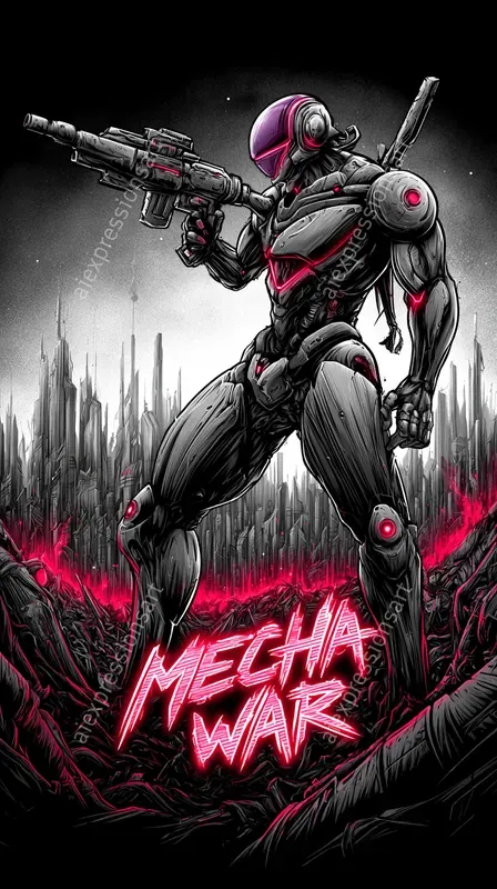 Neon Dark Cyberpunk Game Covers