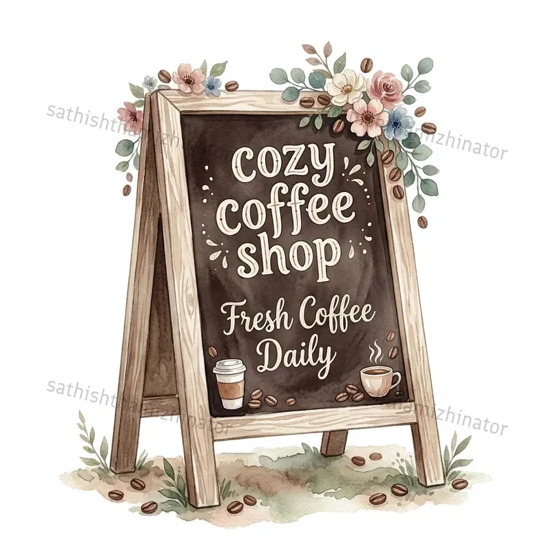 Aesthetic Sidewalk Sign Cliparts
