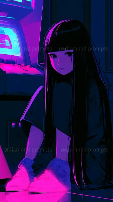 Neon Cyber Anime Portraits