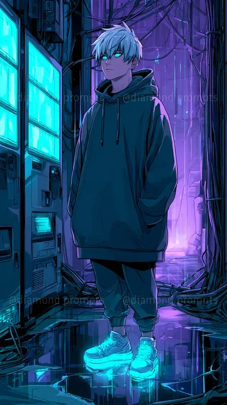 Neon Cyber Anime Portraits