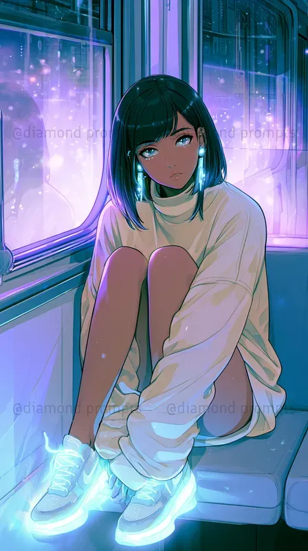 Neon Cyber Anime Portraits