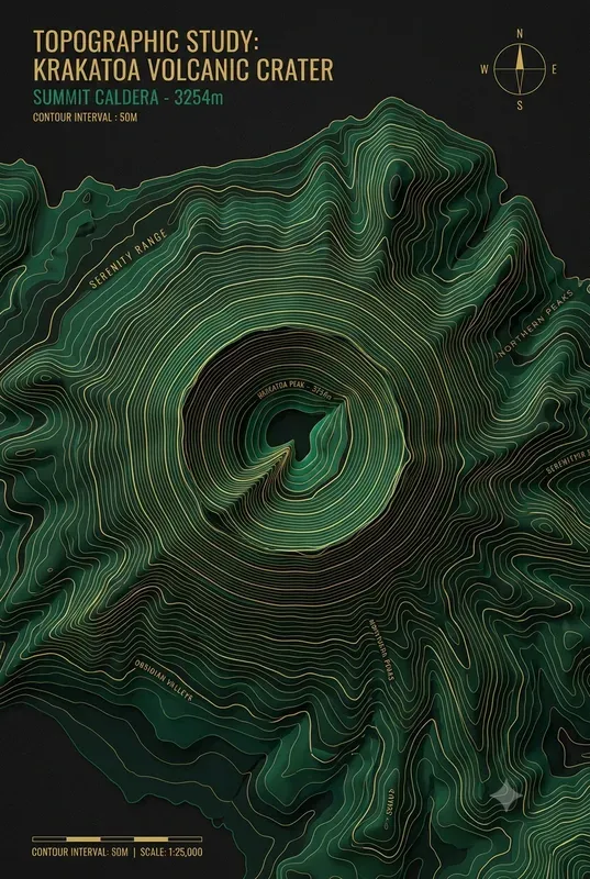 Topographic Contour Line Art