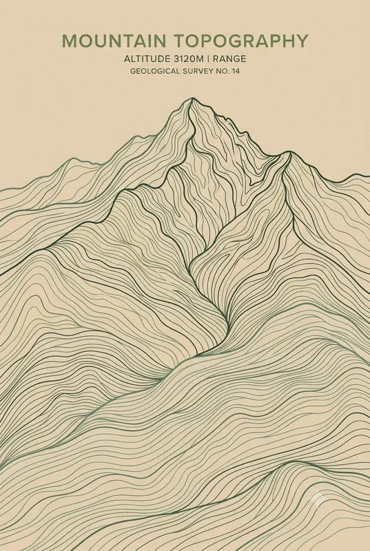 Topographic Contour Line Art