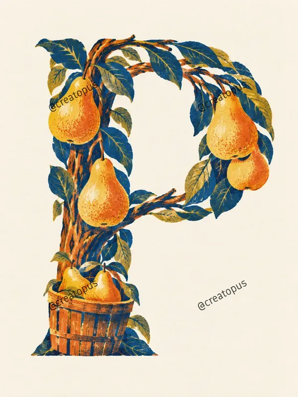 Color Lithograph Monogram Art Prints