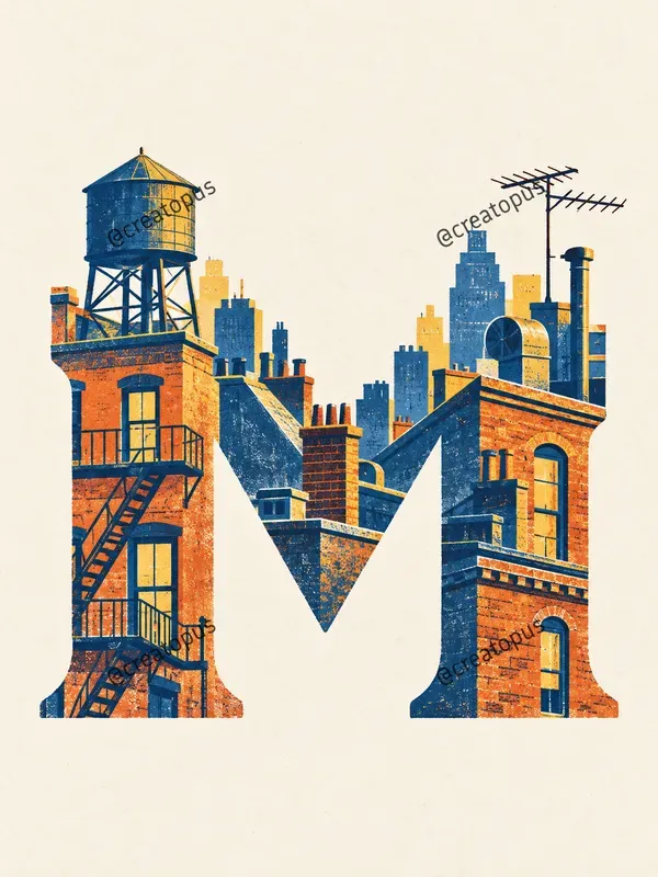 Color Lithograph Monogram Art Prints