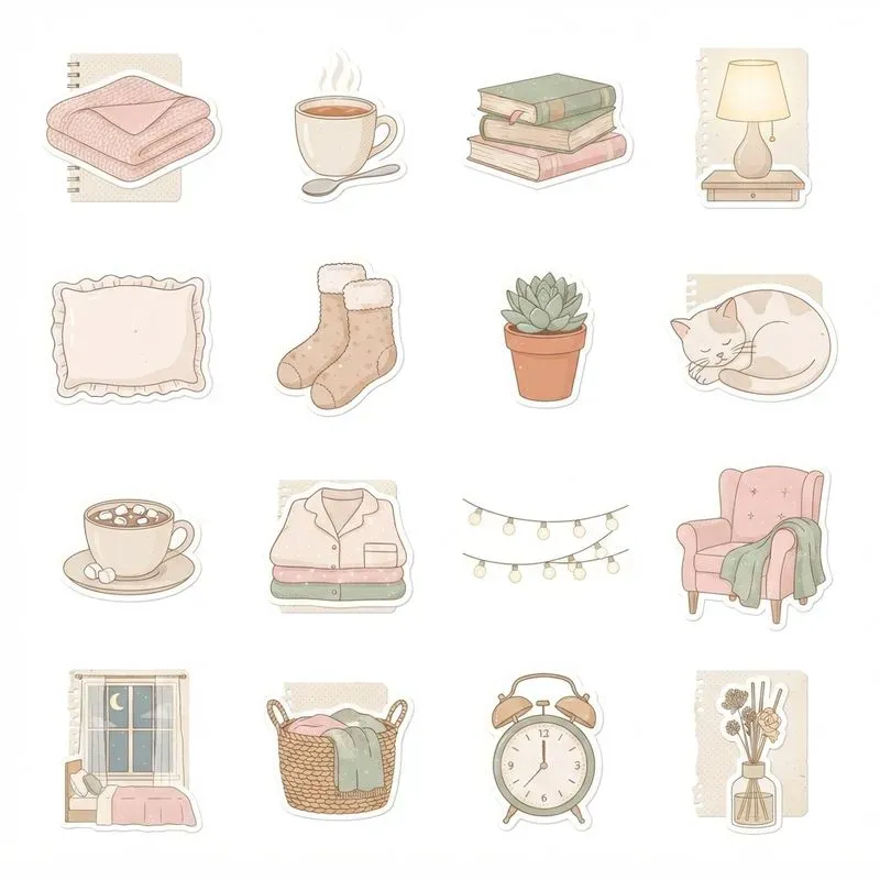 2D Flat Scrapbook 16in1 Icon Sheets