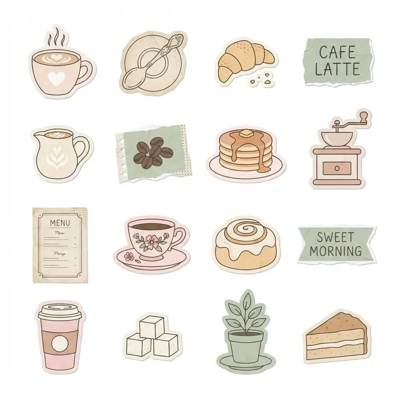 2D Flat Scrapbook 16in1 Icon Sheets