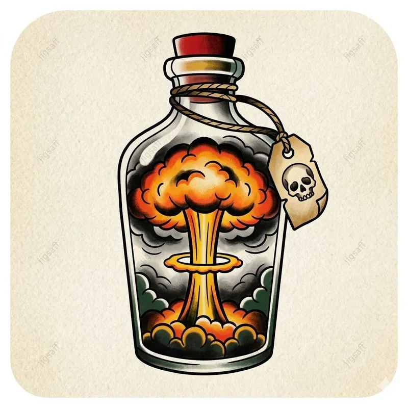 American Traditional Bottle Flashes