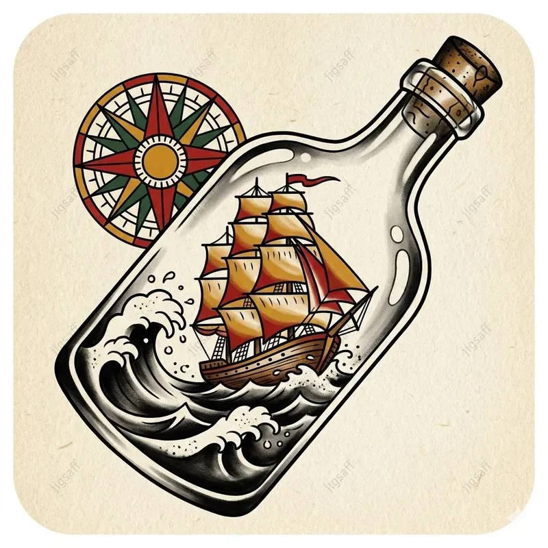 American Traditional Bottle Flashes
