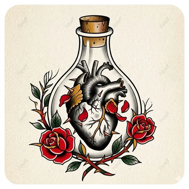 American Traditional Bottle Flashes