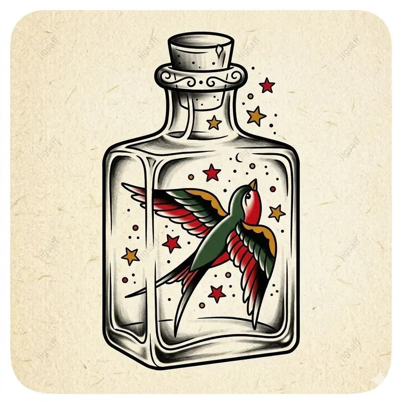 American Traditional Bottle Flashes