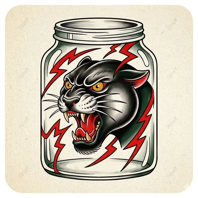 American Traditional Bottle Flashes