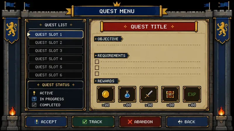 8bit RPG Quest UI Templates