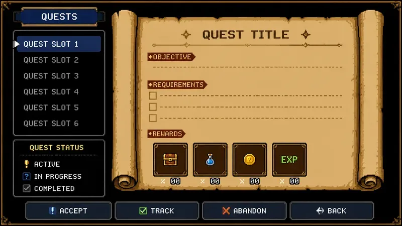 8bit RPG Quest UI Templates