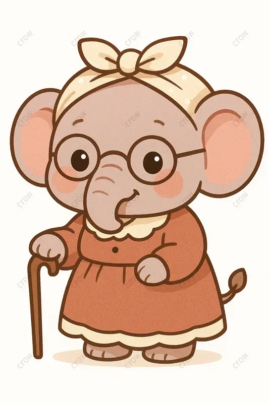 Kawaii Grandma Characters Cozy Cute Art