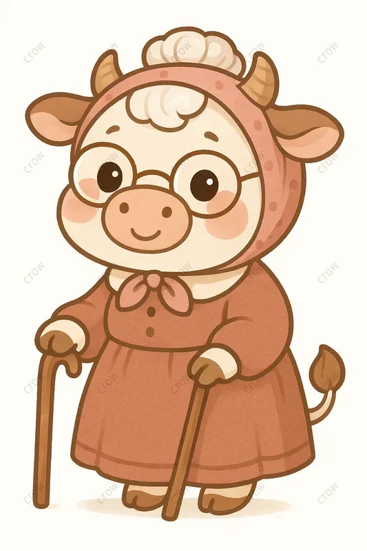 Kawaii Grandma Characters Cozy Cute Art