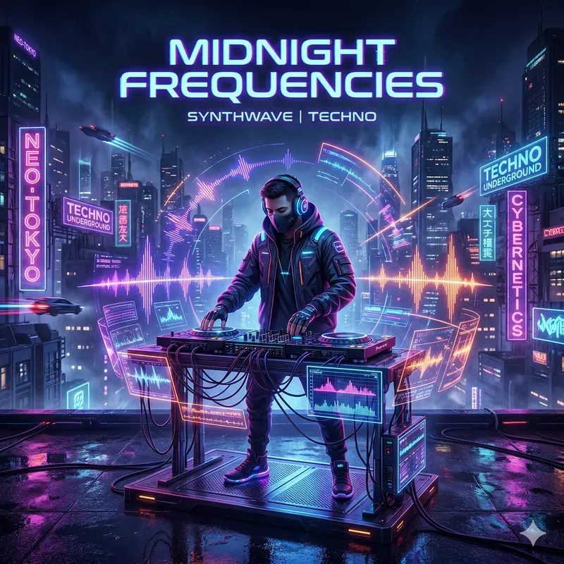 Cyberpunk Neon Album Cover Generator