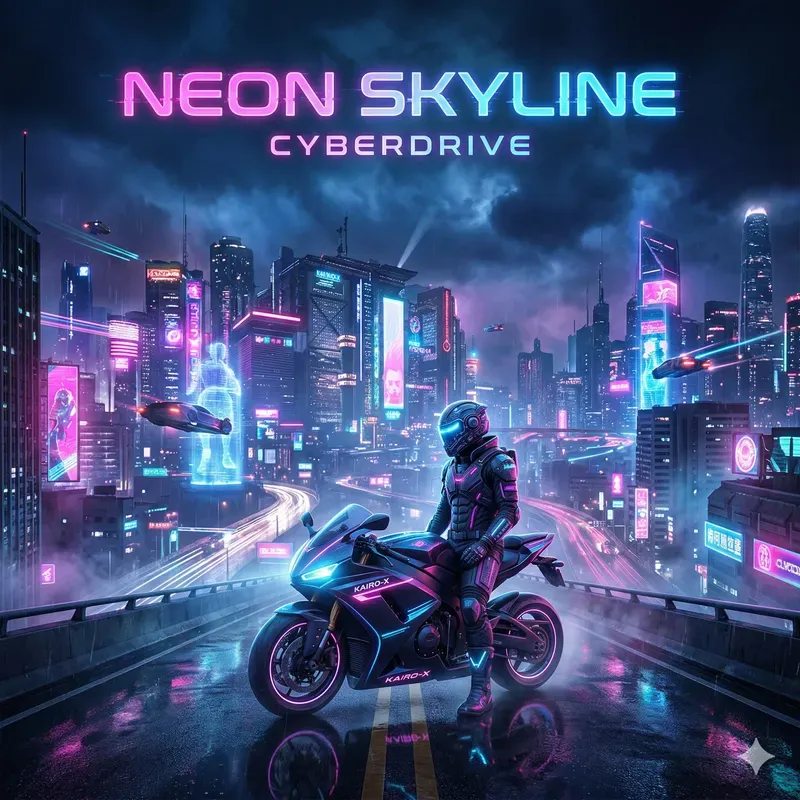 Cyberpunk Neon Album Cover Generator