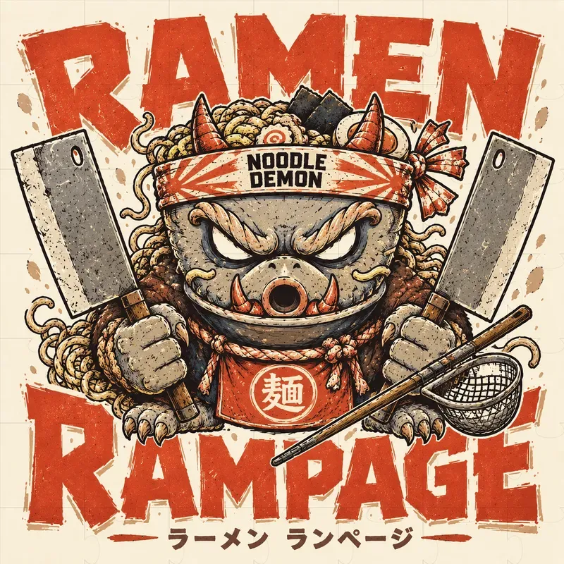 Japanese Streetwear Food Warrior Mascots