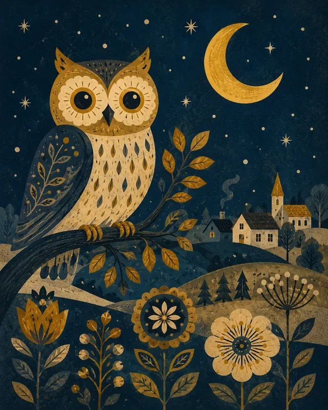 Retro Folk Art Illustration Generator