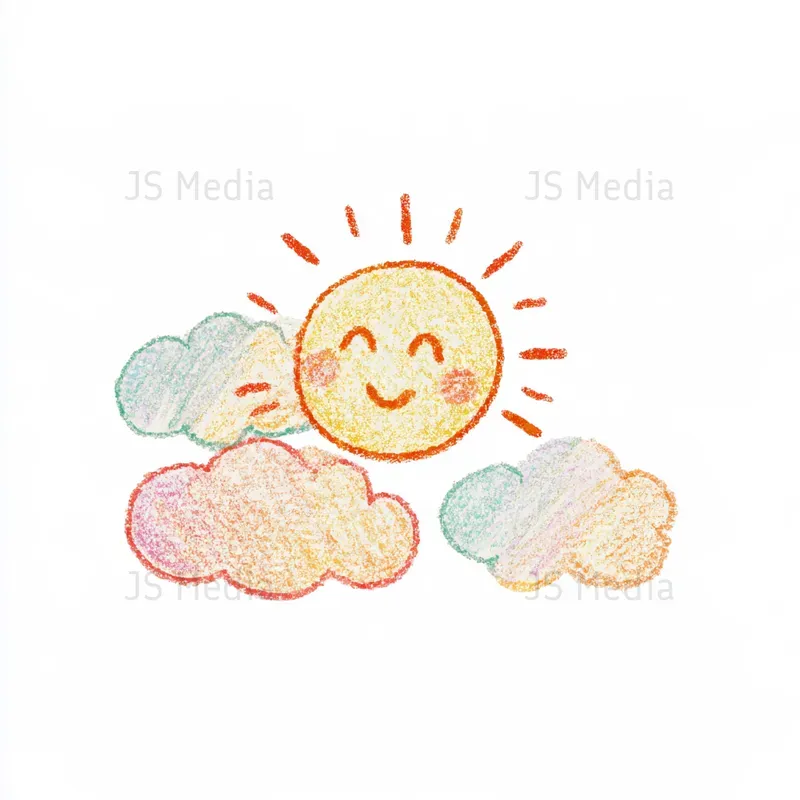 Crayon Colored Pencil Handdrawn Icons