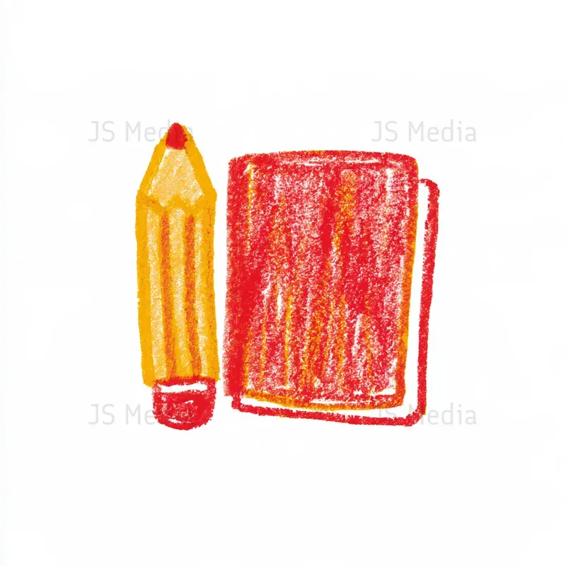 Crayon Colored Pencil Handdrawn Icons