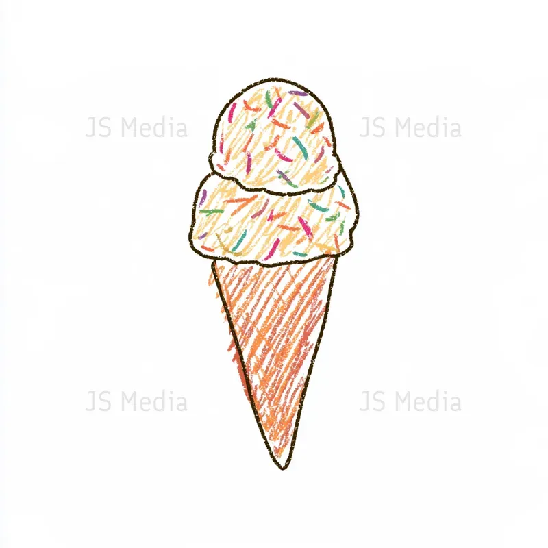 Crayon Colored Pencil Handdrawn Icons