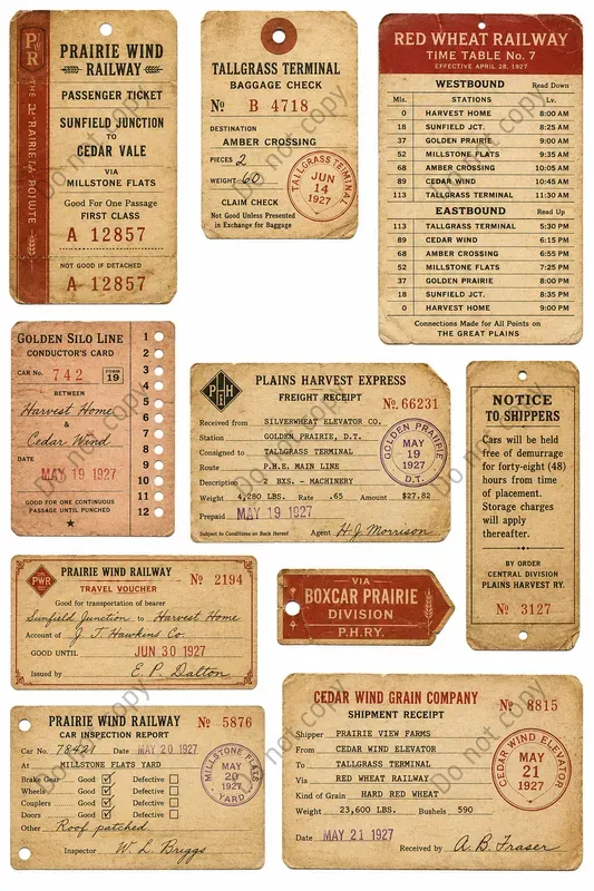 Vintage Railway Ephemera Sheets