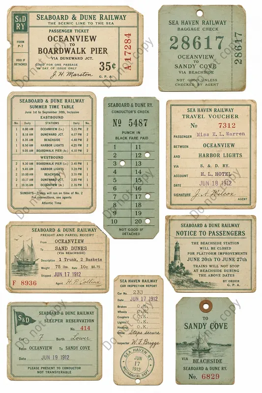 Vintage Railway Ephemera Sheets