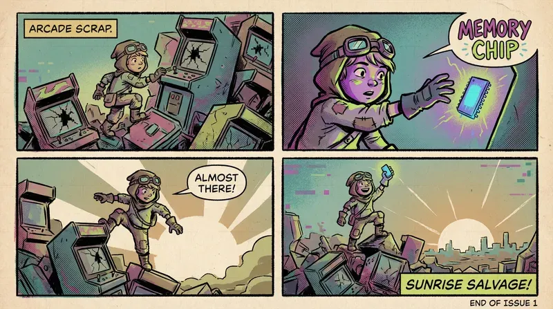 Retrofuturist Lofi Comic Stories