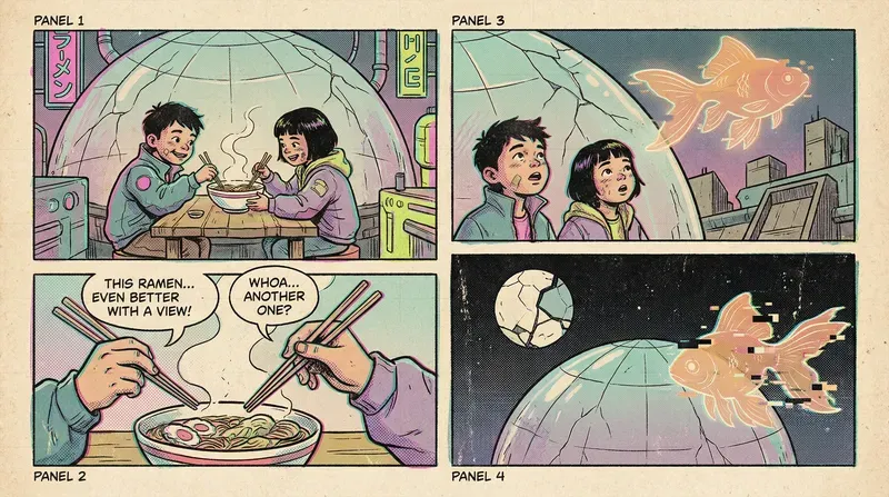 Retrofuturist Lofi Comic Stories